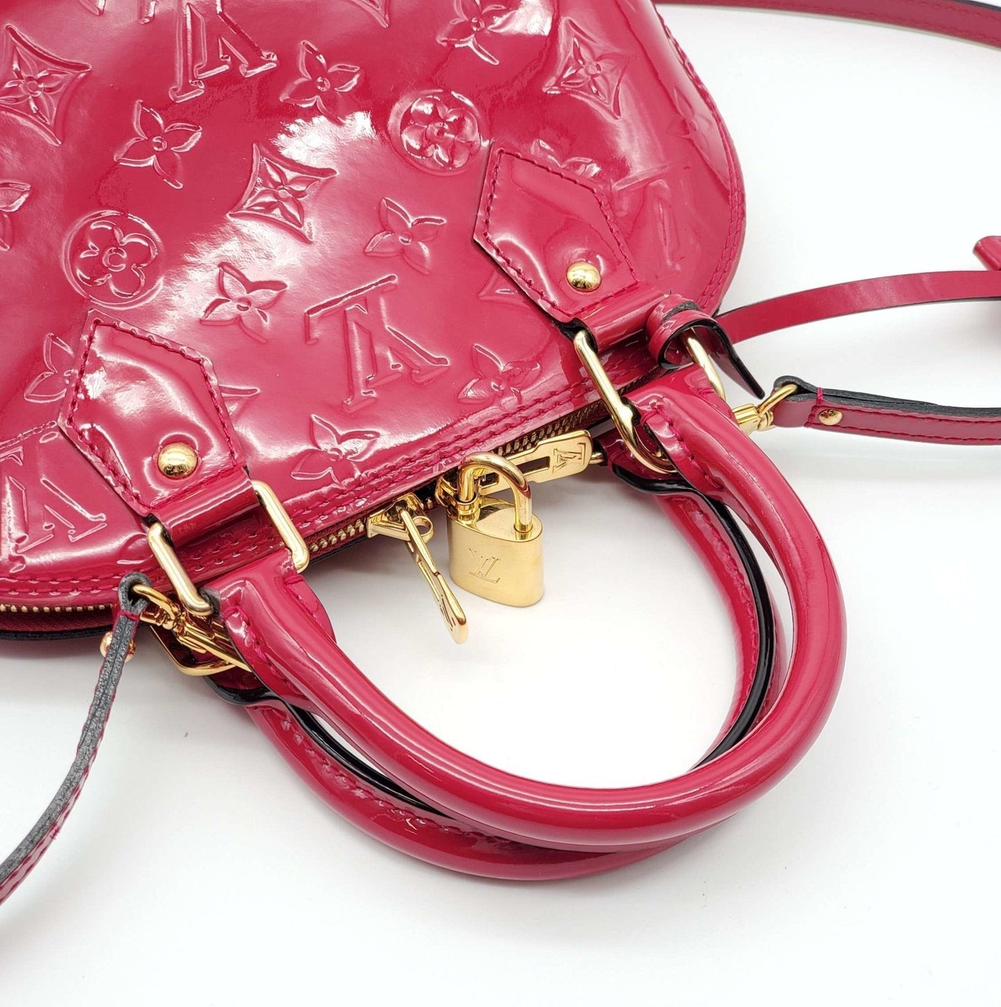 Louis Vuitton Alma BB Vernis Fuchsia Crossbody Bag