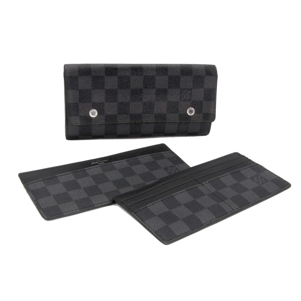 Louis Vuitton Damier Long Gm Graphite Double Snap Portefeuille Wallet LV-W0930P-0383