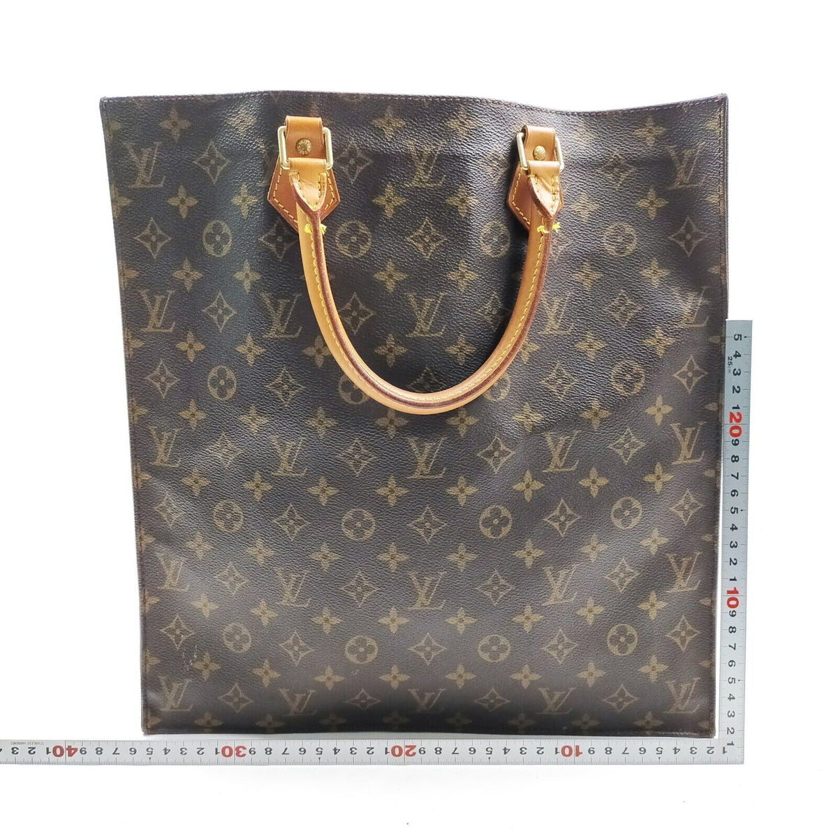 Louis Vuitton Sac Plat Browns Monogram Hand Bag