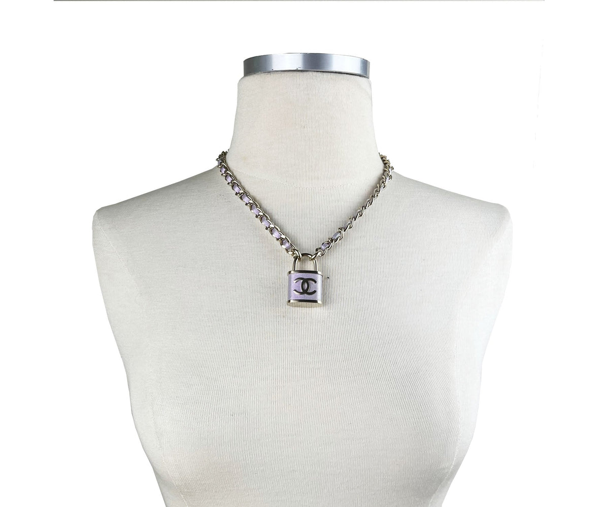 Top Quality Chanel Light Gold CC Lavender Lock Pendant Necklace