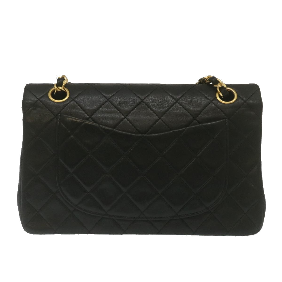 CHANEL Classic Matelasse 23 Chain Flap Shoulder Bag Lamb Skin Black Auth 67486A