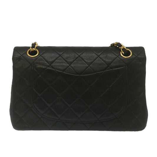 CHANEL Classic Matelasse 23 Chain Flap Shoulder Bag Lamb Skin Black Auth 67486A