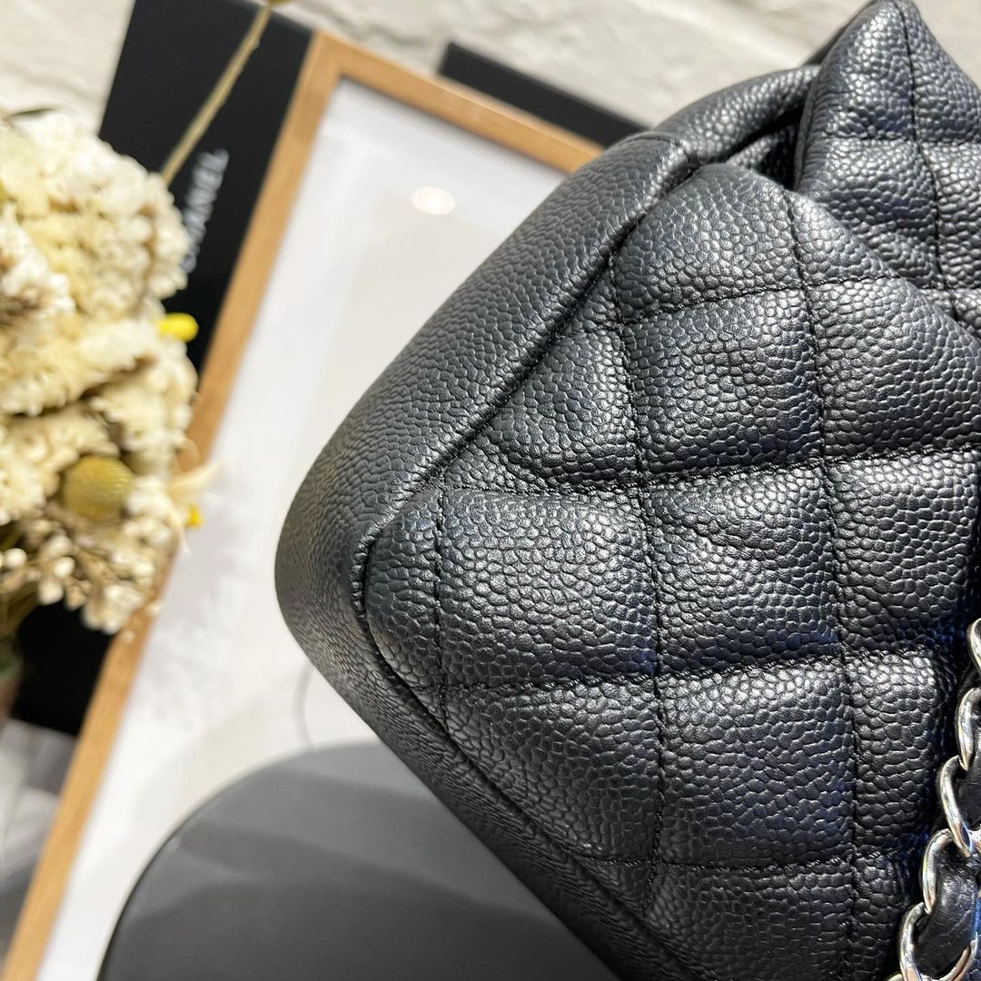 Easy Flap Caviar Jumbo Black SHW