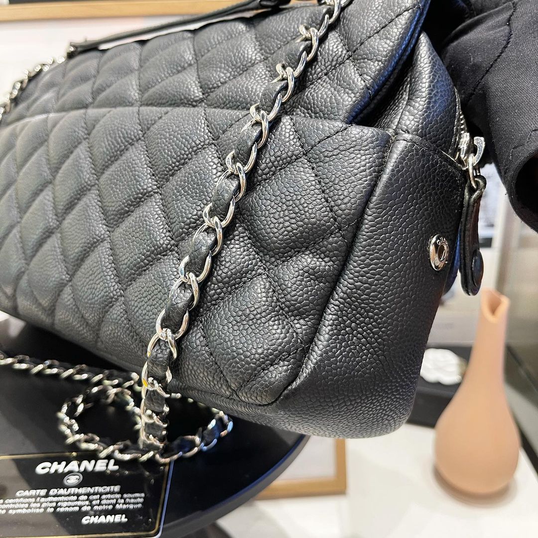 Easy Flap Caviar Jumbo Black SHW