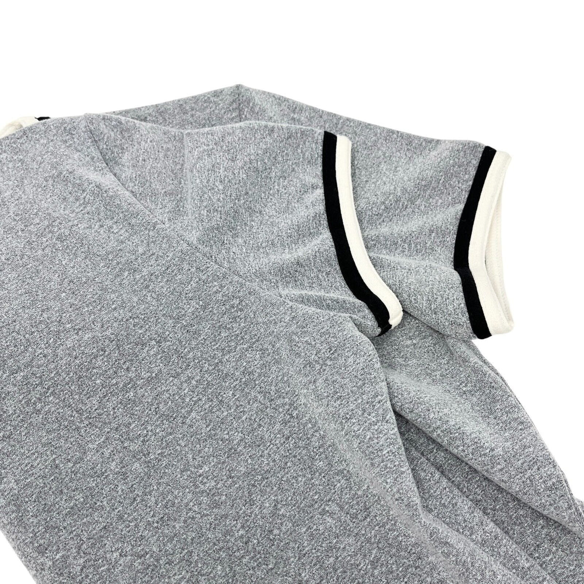 CHANEL Vintage 98P CC Mark Logo T-shirt Top #40 Gray Nylon Spandex