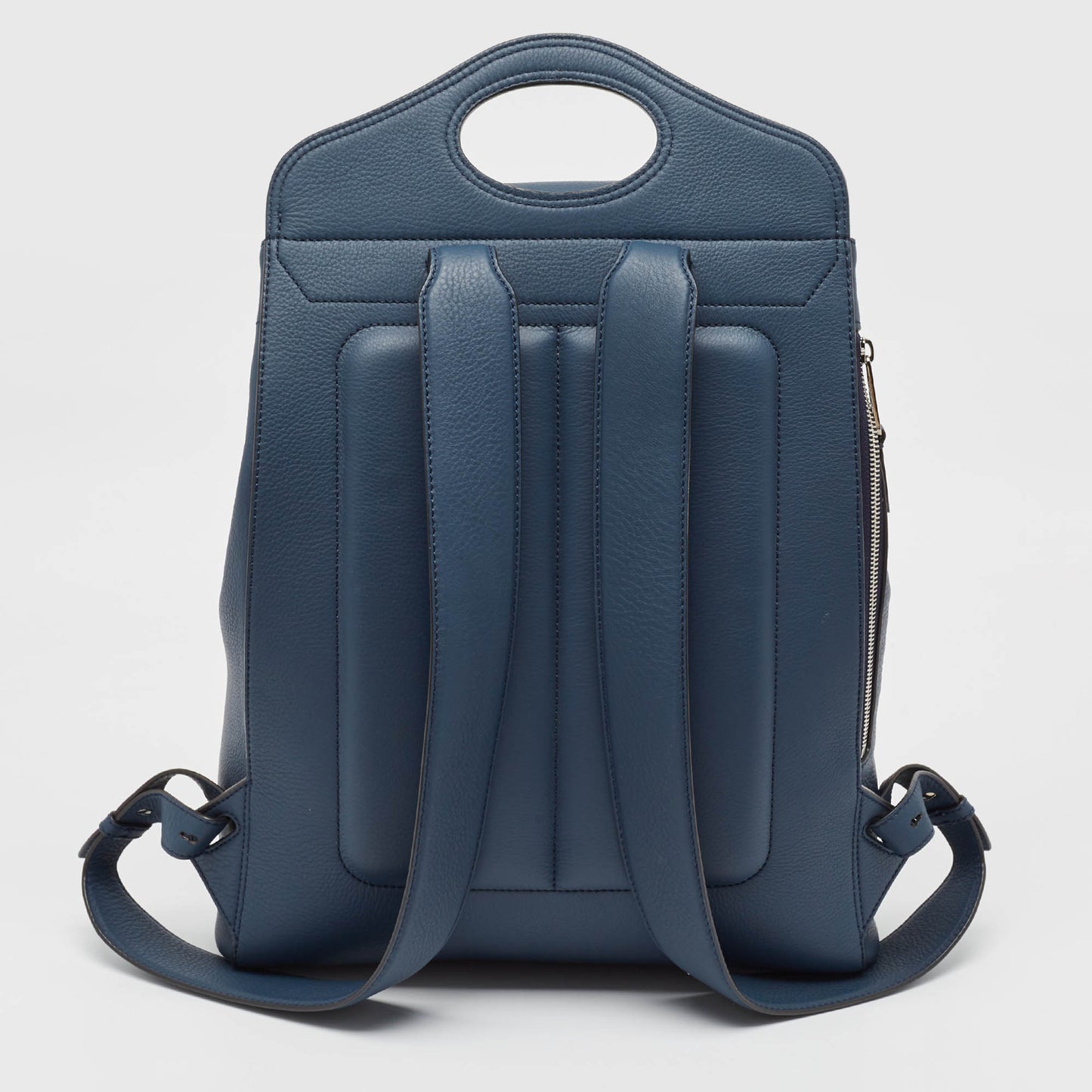 BURBERRY Ash Blue Grain Leather Pocket Backpack