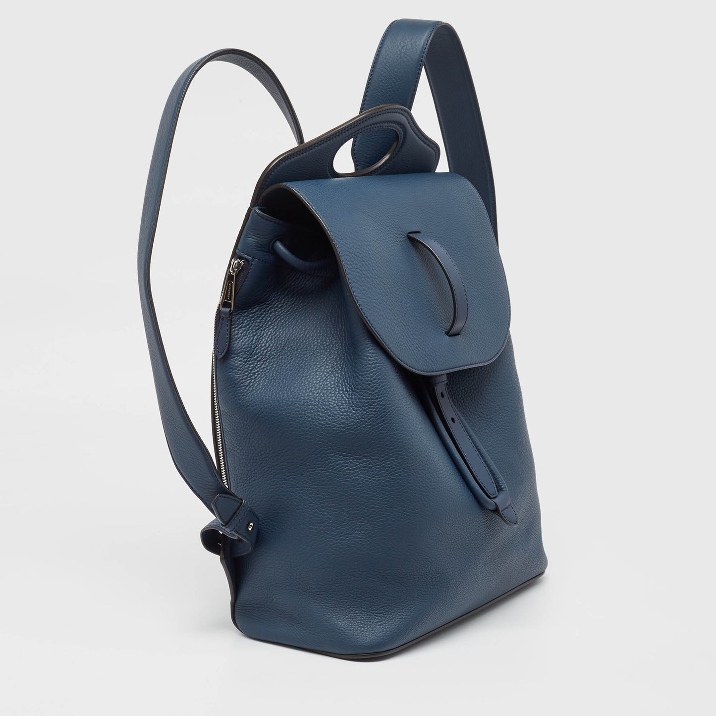 BURBERRY Ash Blue Grain Leather Pocket Backpack