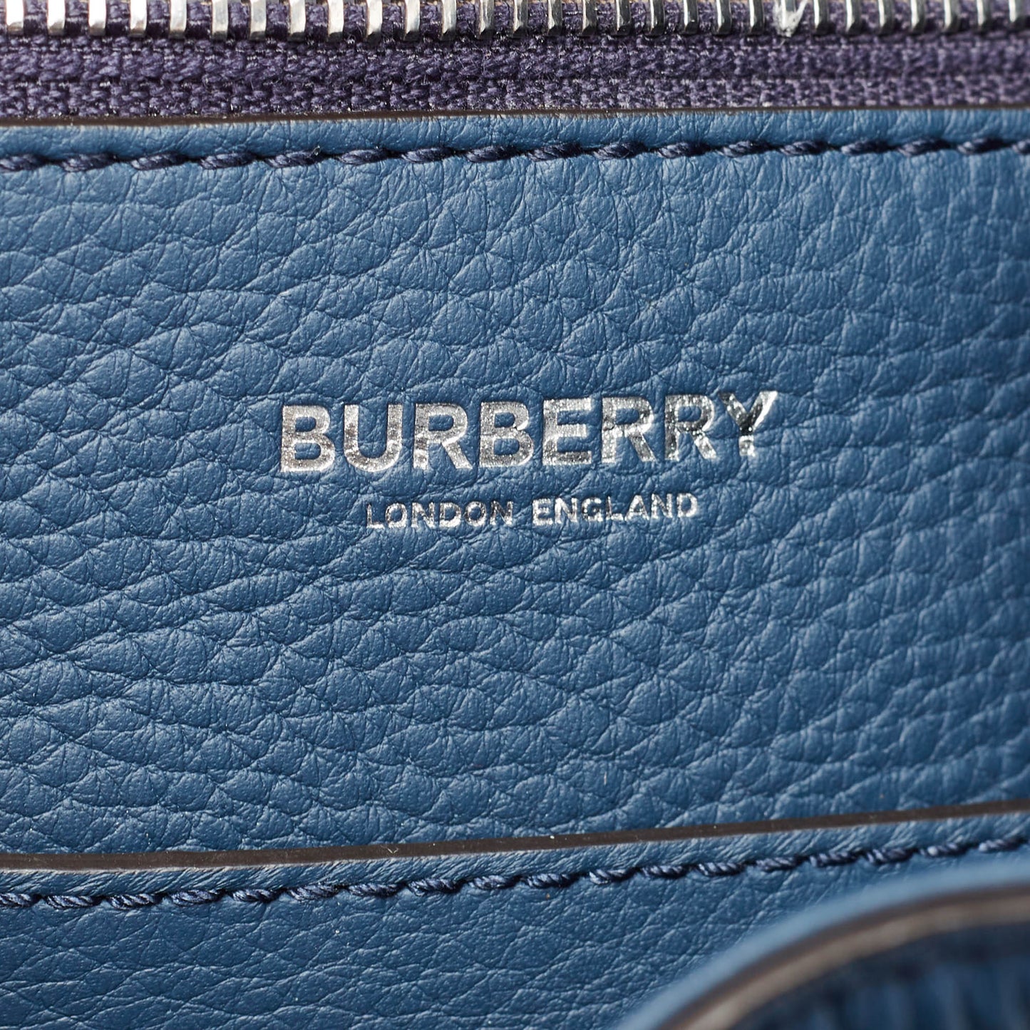 BURBERRY Ash Blue Grain Leather Pocket Backpack