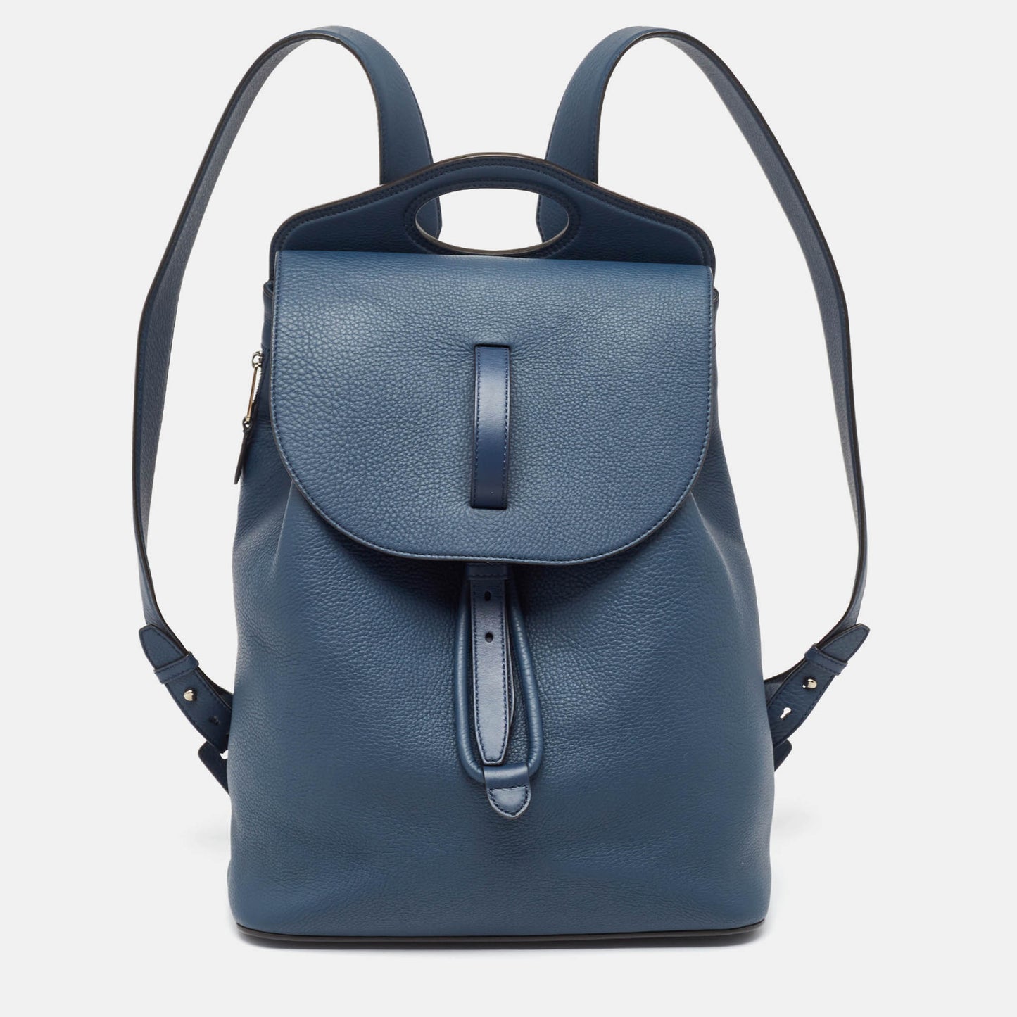 BURBERRY Ash Blue Grain Leather Pocket Backpack