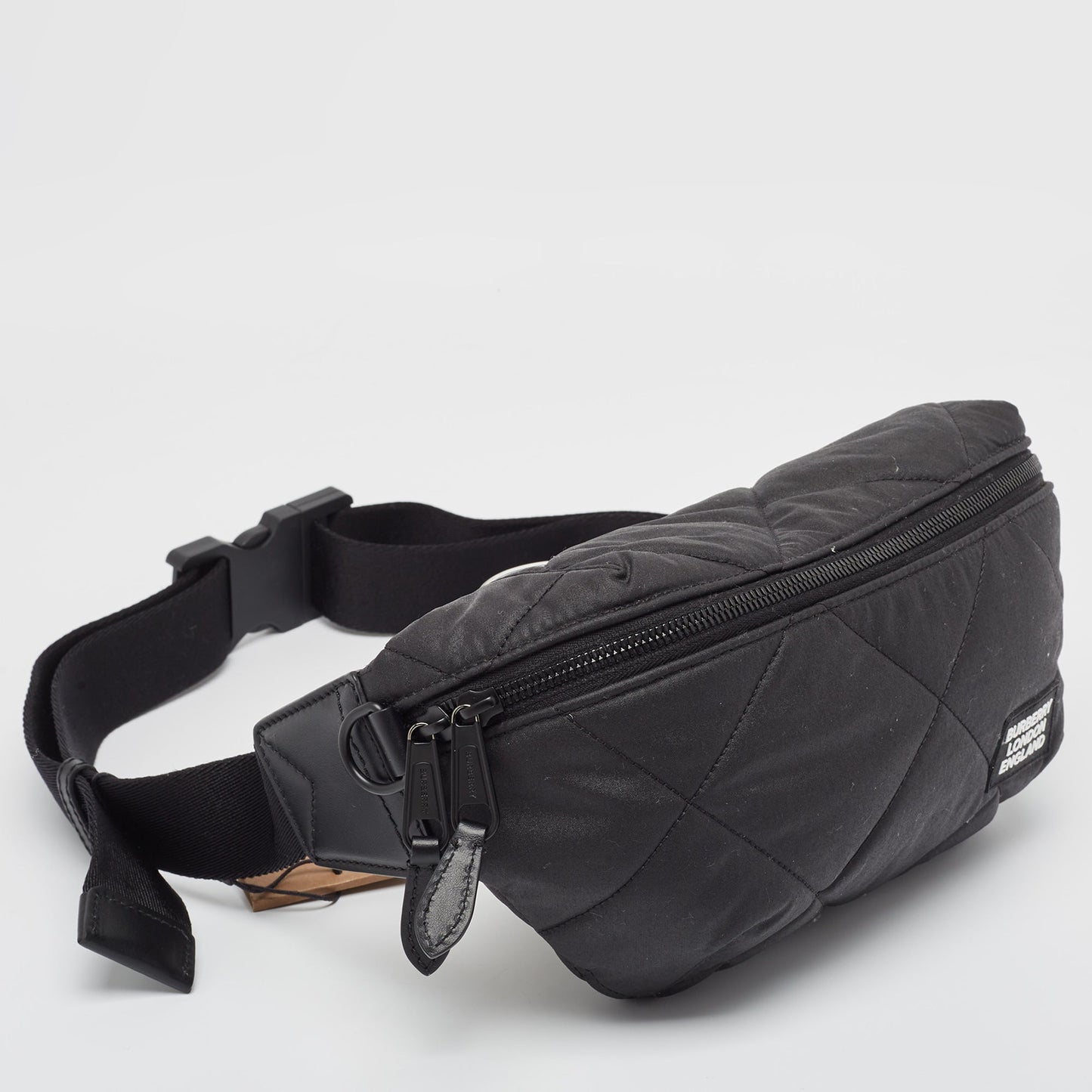 BURBERRY Black Quilted Nylon Sonny Belt Bag
