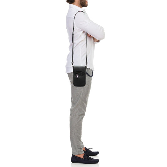 DIOR Black Leather Vertical Pouch Bag