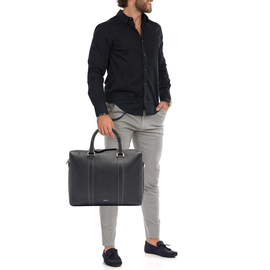 DIOR Black Leather Lingot Briefcase Bag