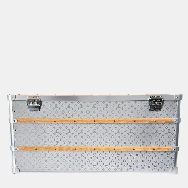 LOUIS VUITTON Silver Monogram Aluminium Malle Courrier 110 Trunk