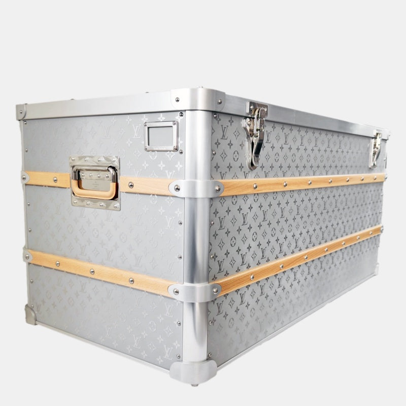 LOUIS VUITTON Silver Monogram Aluminium Malle Courrier 110 Trunk