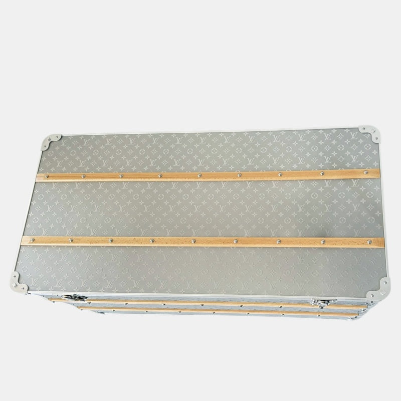 LOUIS VUITTON Silver Monogram Aluminium Malle Courrier 110 Trunk