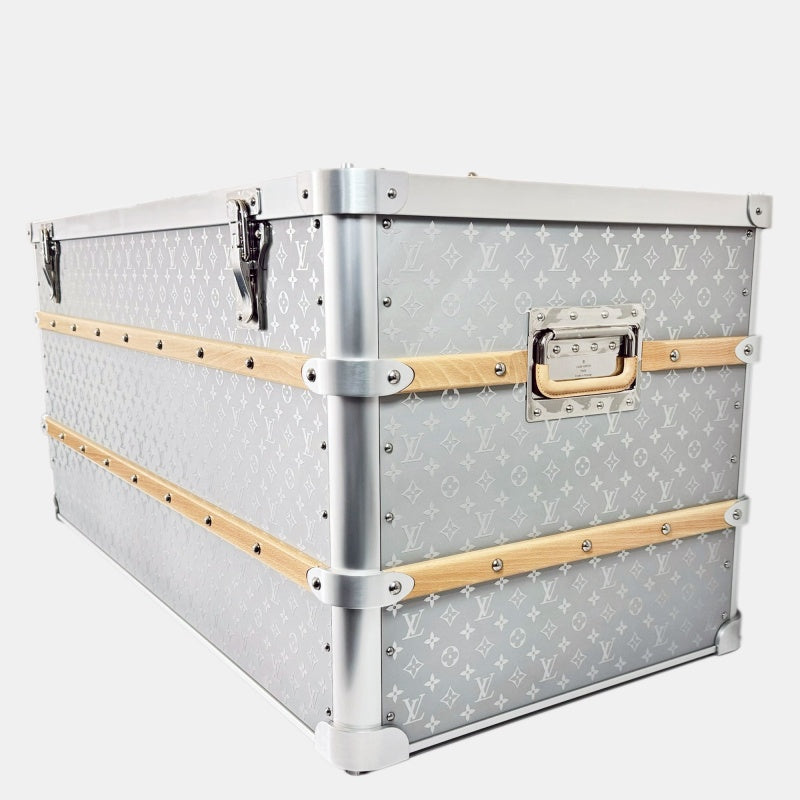 LOUIS VUITTON Silver Monogram Aluminium Malle Courrier 110 Trunk
