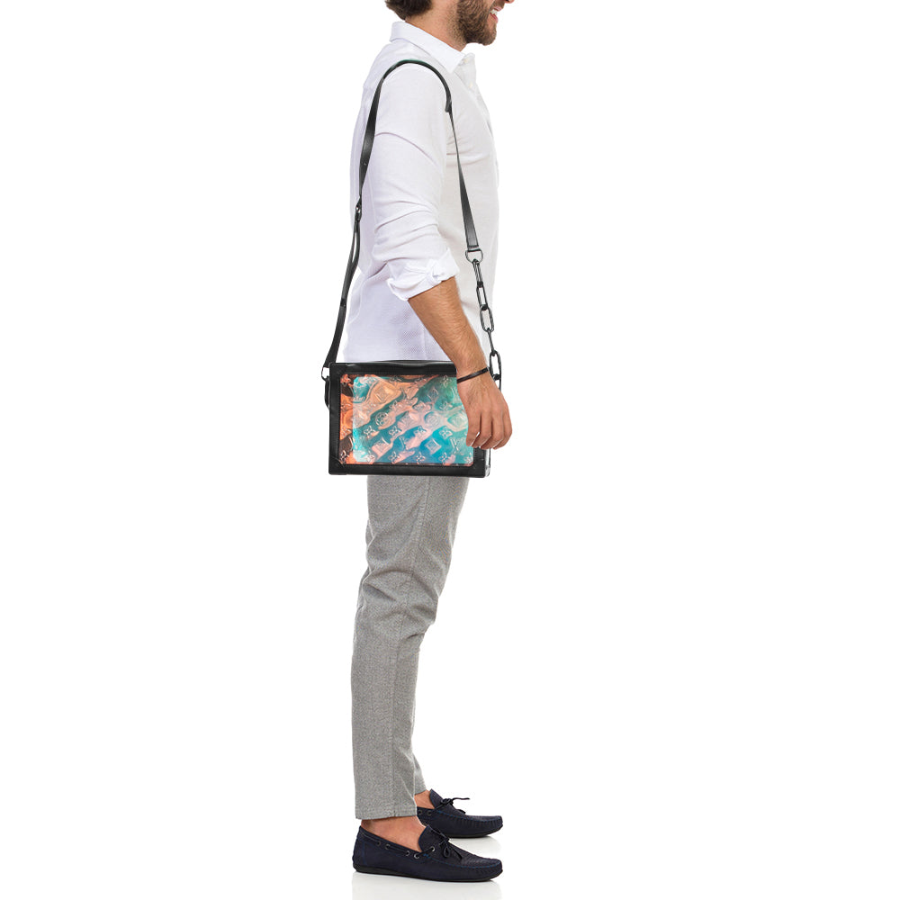 LOUIS VUITTON Black Monogram Prism Legacy Soft Trunk Bag