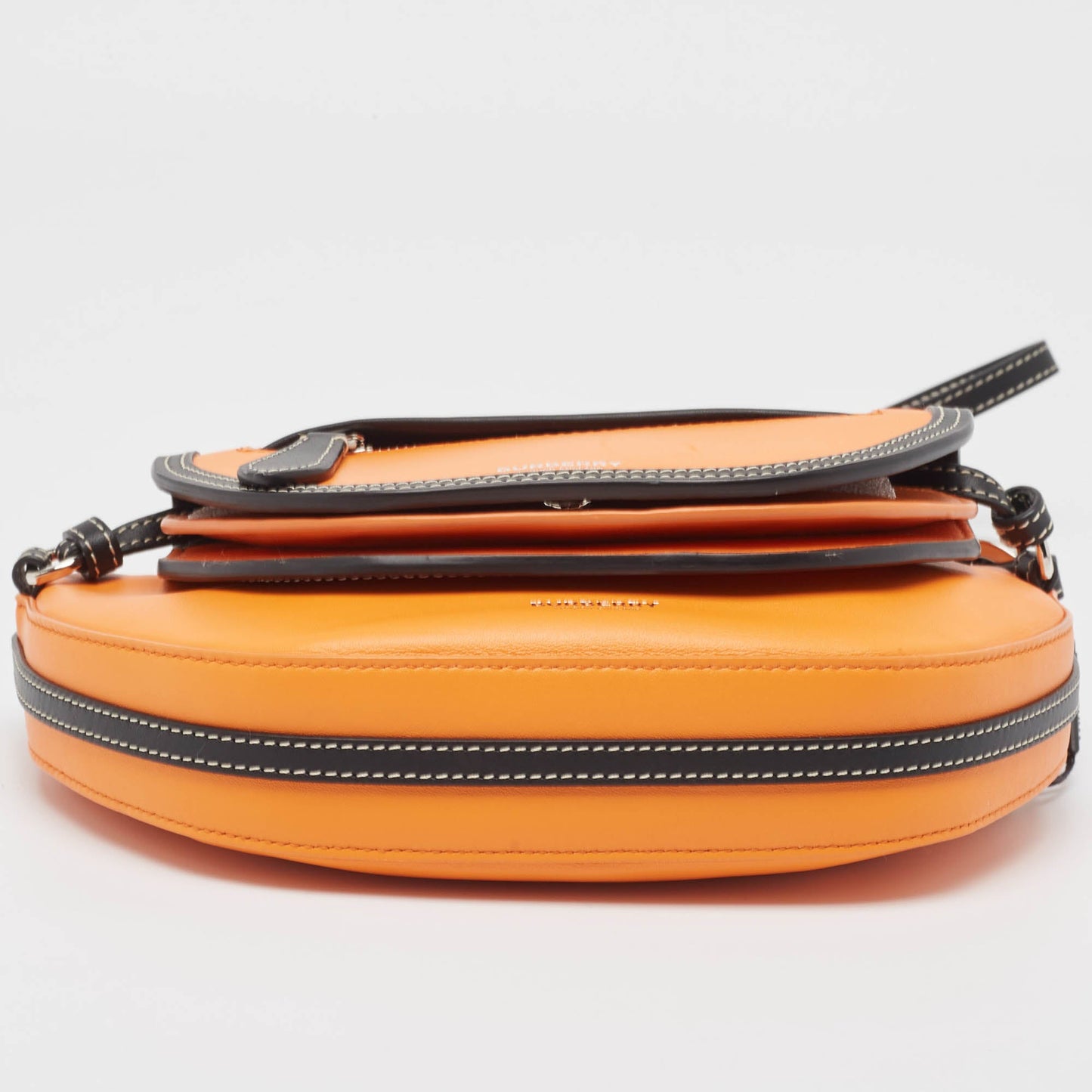 BURBERRY Orange/Black Leather Mini Double Olympia Bag