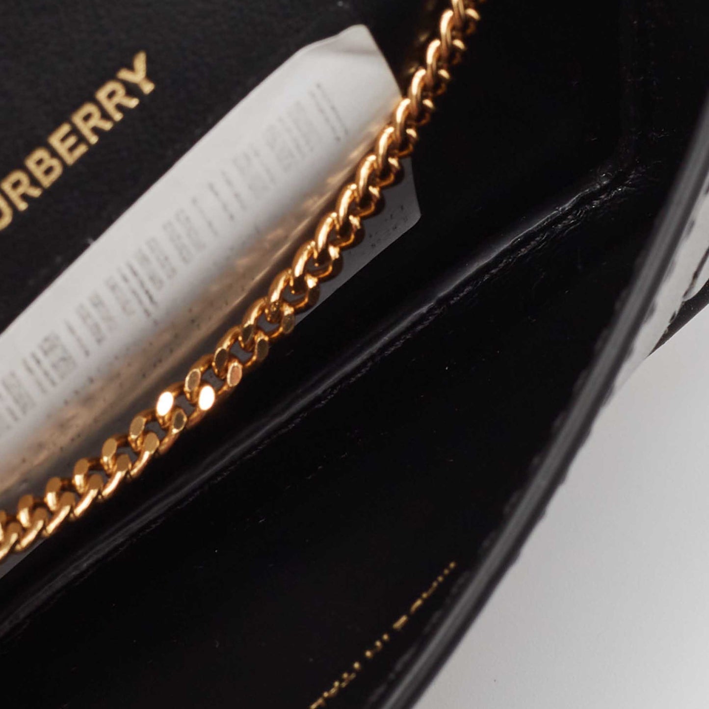 BURBERRY Black/Brown Leopard Print Leather Jody Chain Card Case