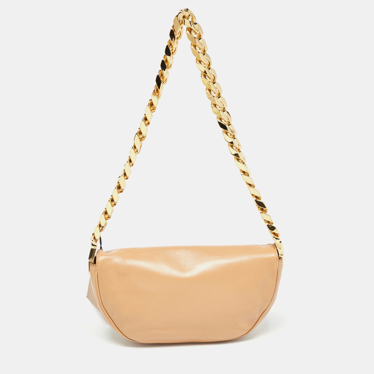 BURBERRY Beige Soft Leather Small Olympia Bag