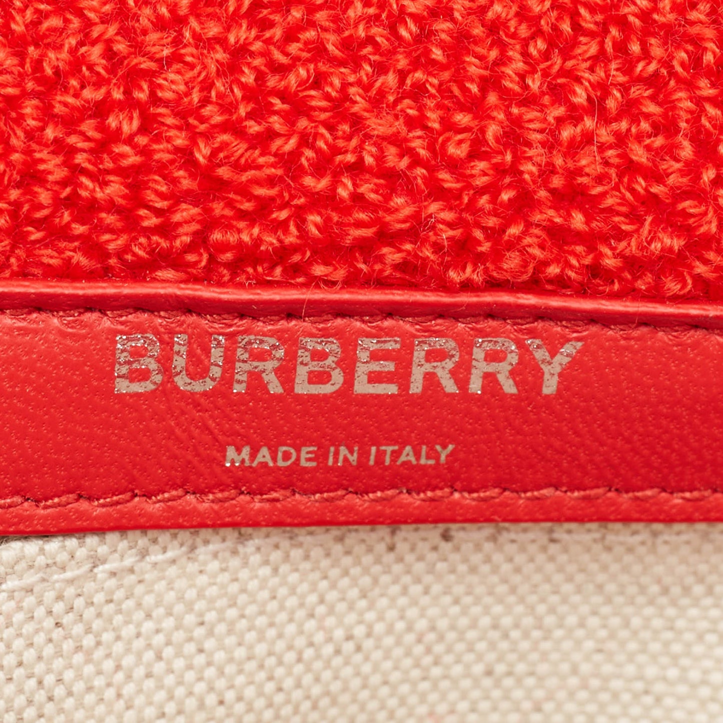 BURBERRY Red Terry Fabric Mini Love Lola Shoulder Bag