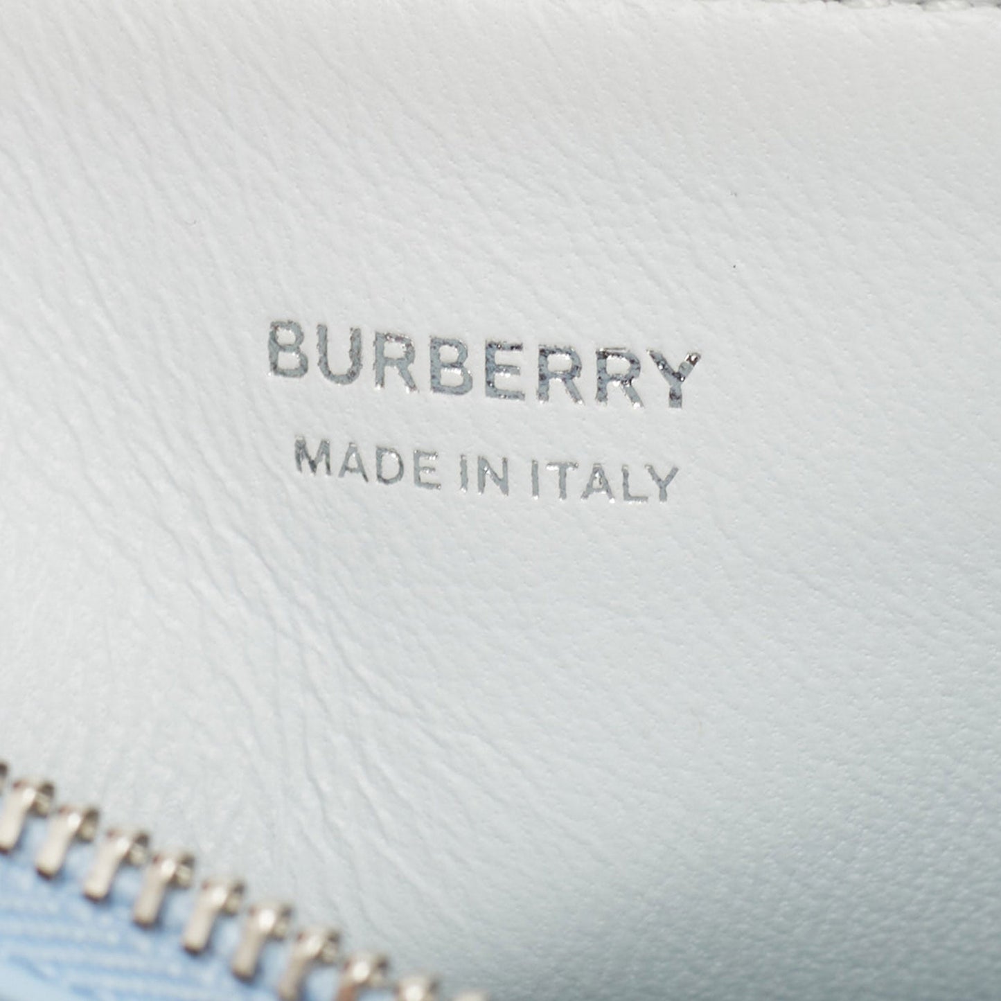 BURBERRY Pale Blue Leather Mini Double Olympia Clutch