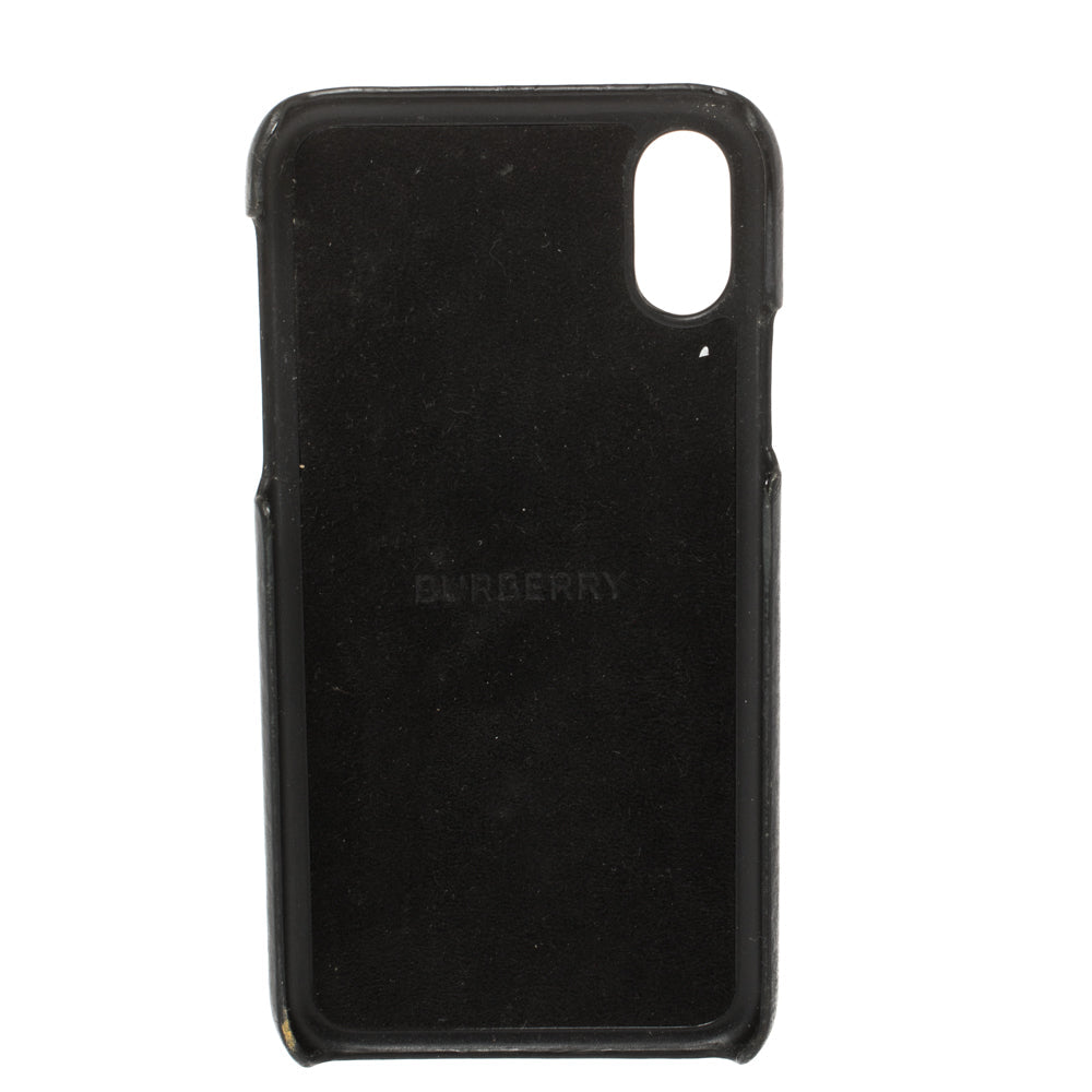 BURBERRY Black Leather Iphone X/XS Case