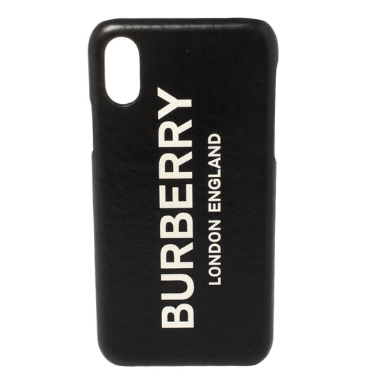 BURBERRY Black Leather Iphone X/XS Case