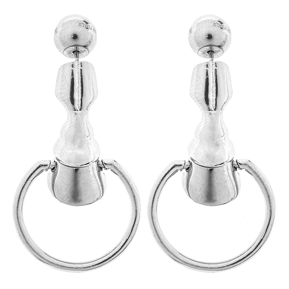 Burberry Palladium Plated Hoof Hoop Earrings