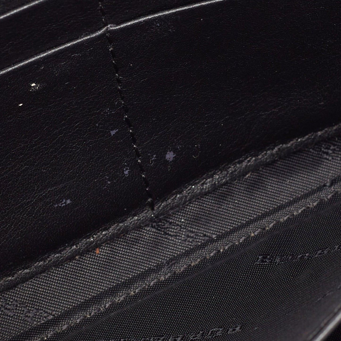 BURBERRY Black/Beige House Check Canvas and Leather Flap Continental Wallet