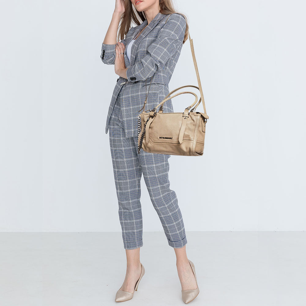 BURBERRY Grey Leather Ashmore Tote