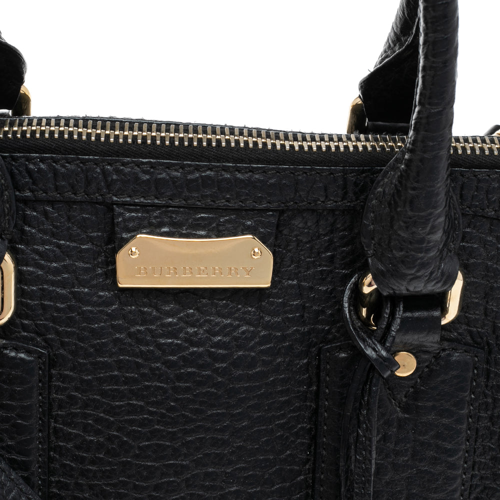 Burberry Black Grained Leather Orchard Boston Bag