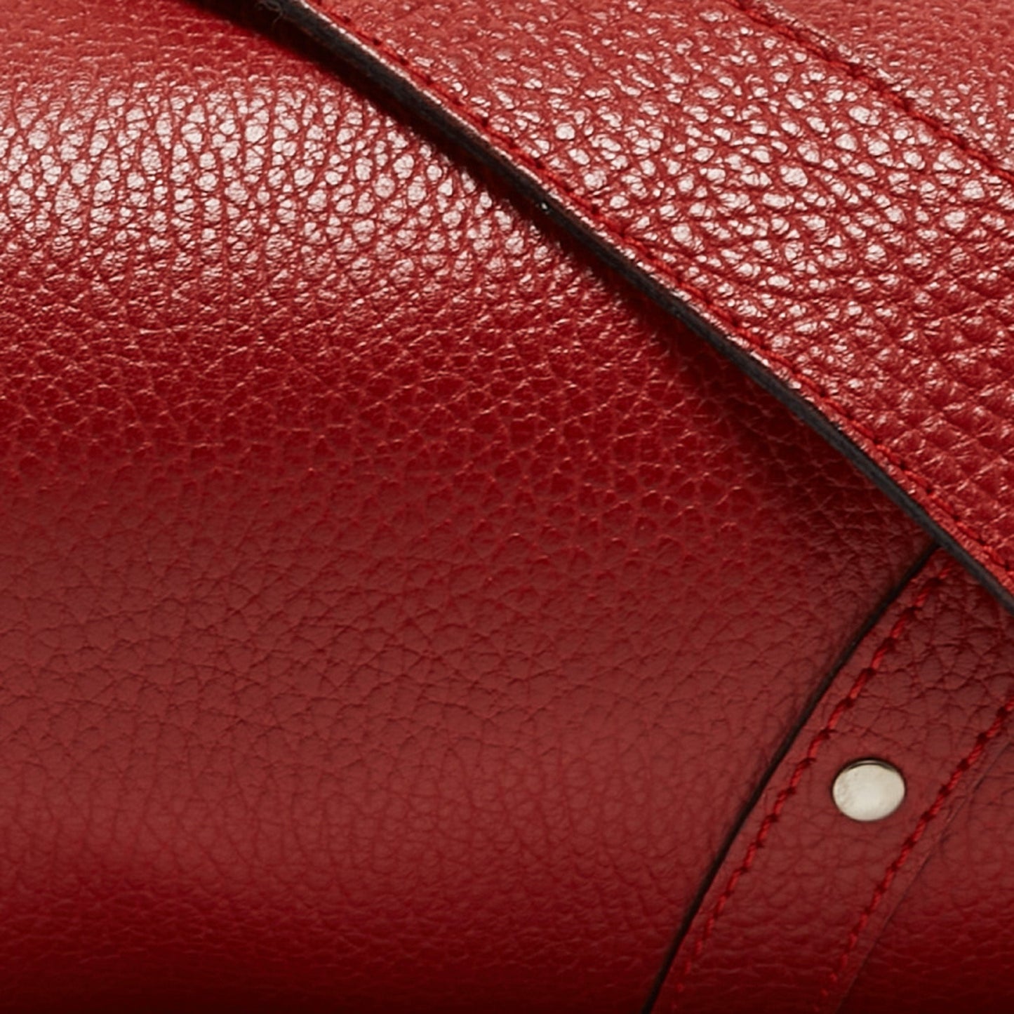 BURBERRY Red Leather Barrel Bag