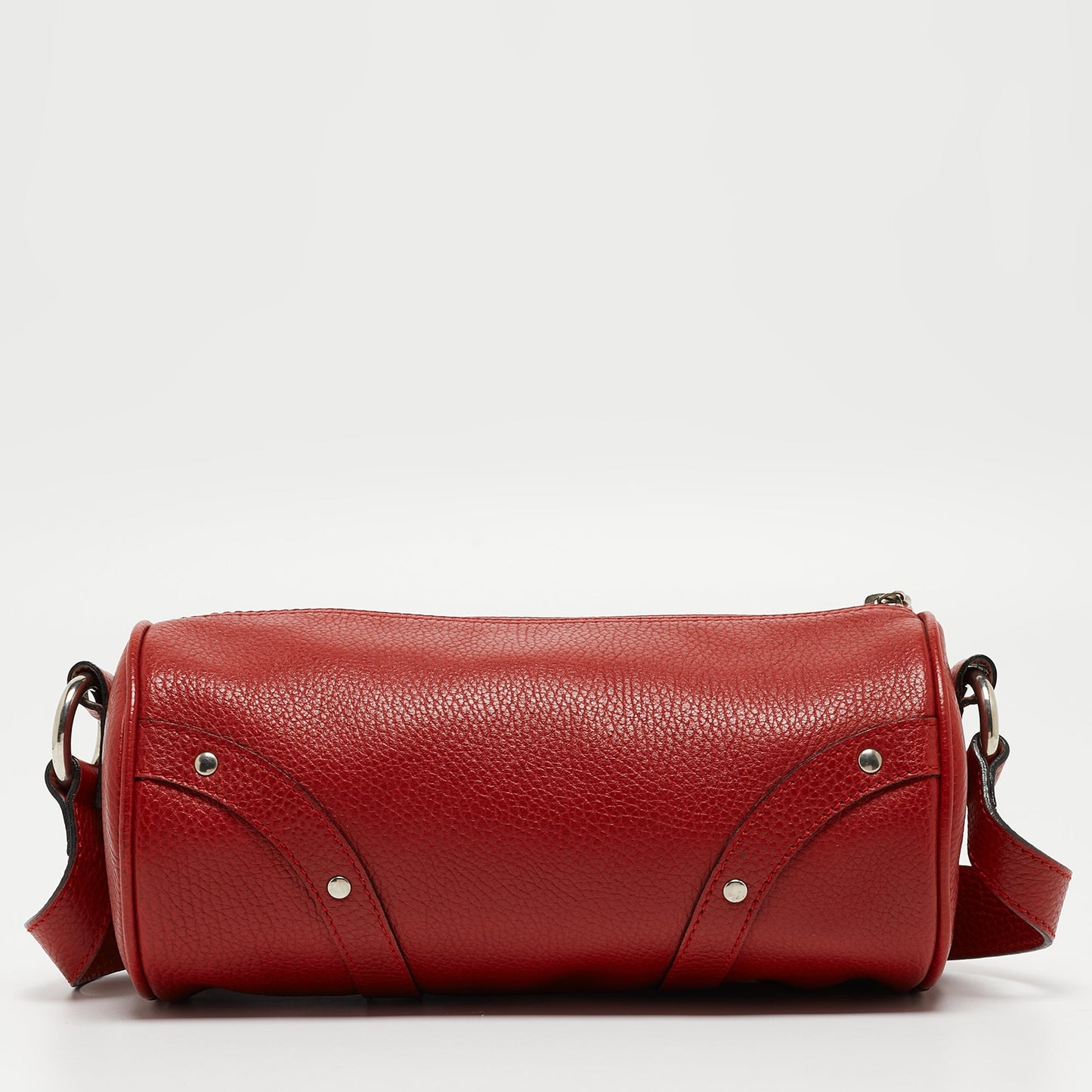 BURBERRY Red Leather Barrel Bag