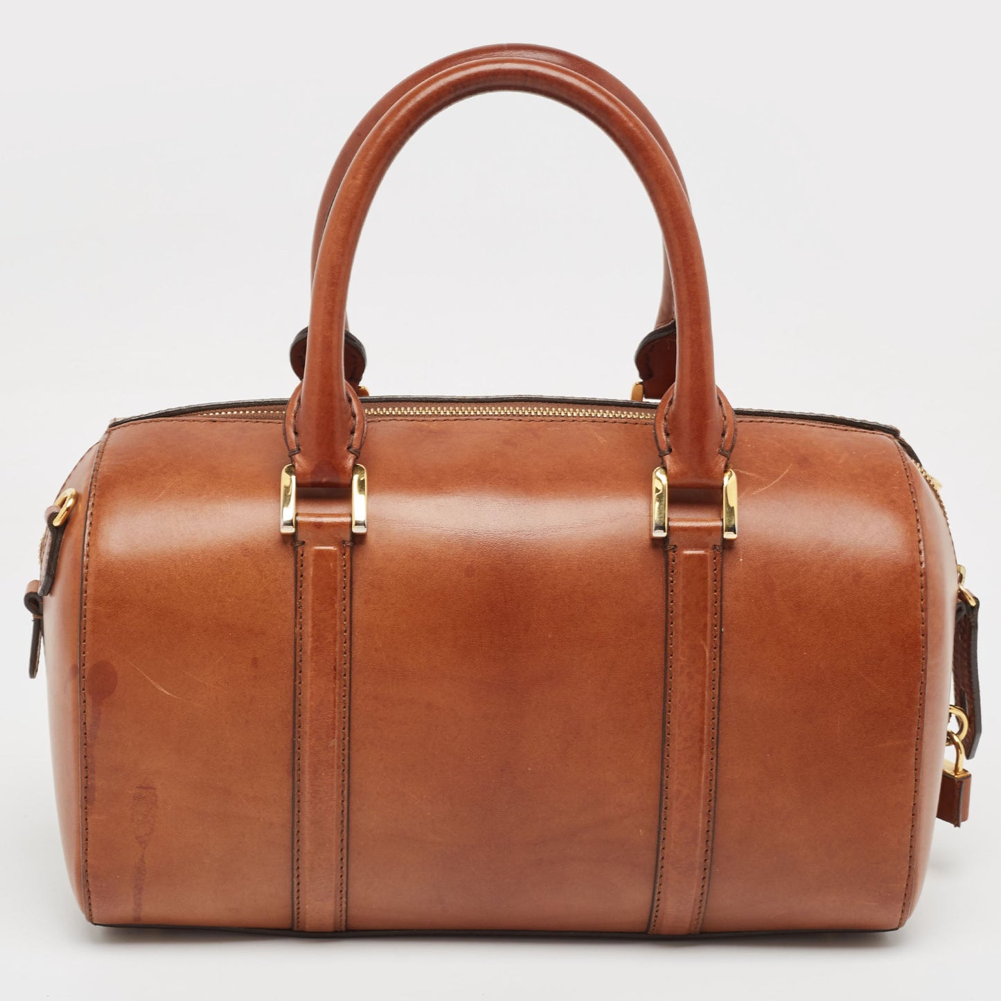 BURBERRY Tan Leather Medium Alchester Bowler Bag