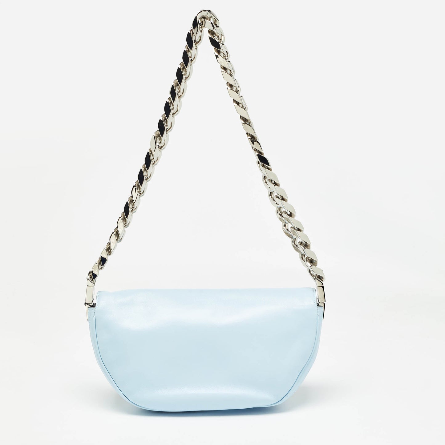 BURBERRY Pale Blue Soft Leather Small Olympia Shoulder Bag