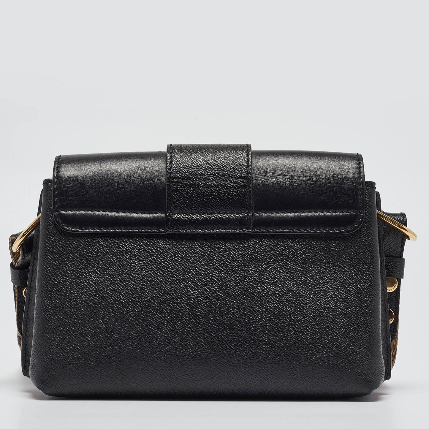 BURBERRY Black Leather Small Medley Crossbody Bag