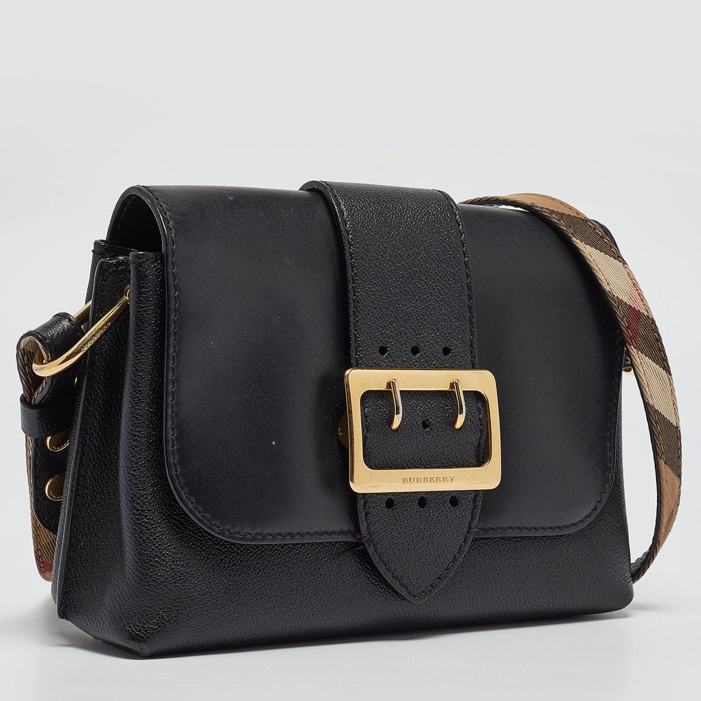 BURBERRY Black Leather Small Medley Crossbody Bag