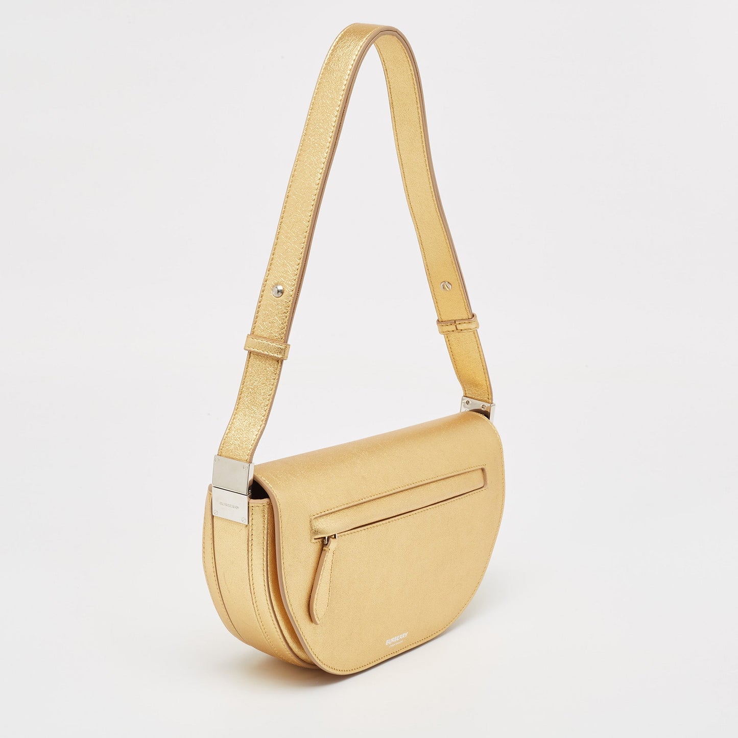 BURBERRY Gold Leather Small Olympia Shoulder Bag