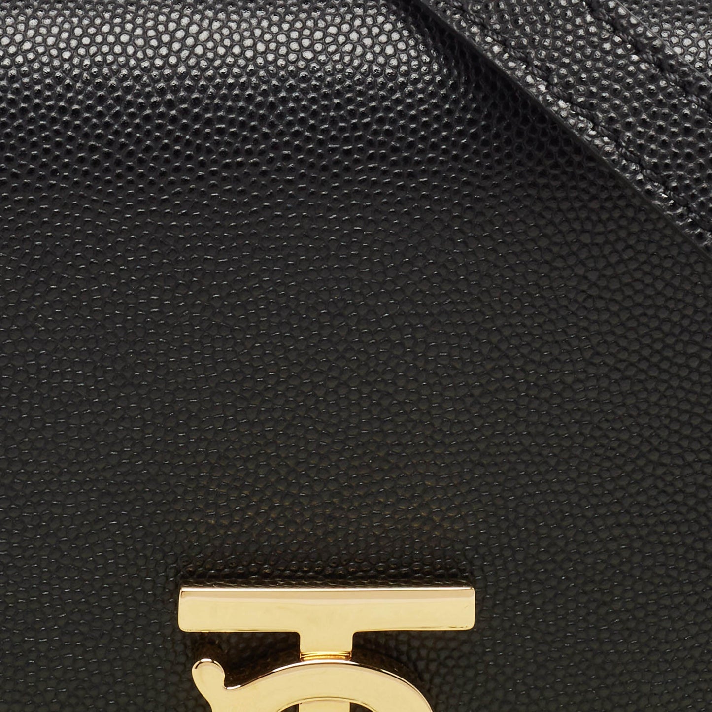 BURBERRY Black Leather Mini TB Shoulder Bag