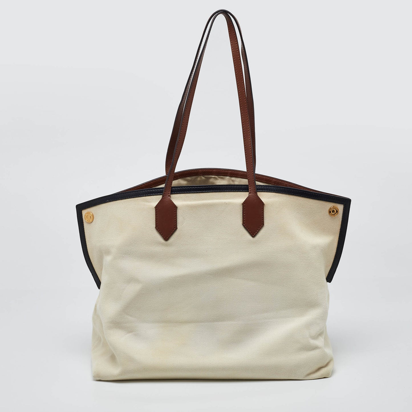 BURBERRY Tri Color Canvas and Leather Large Society Tote