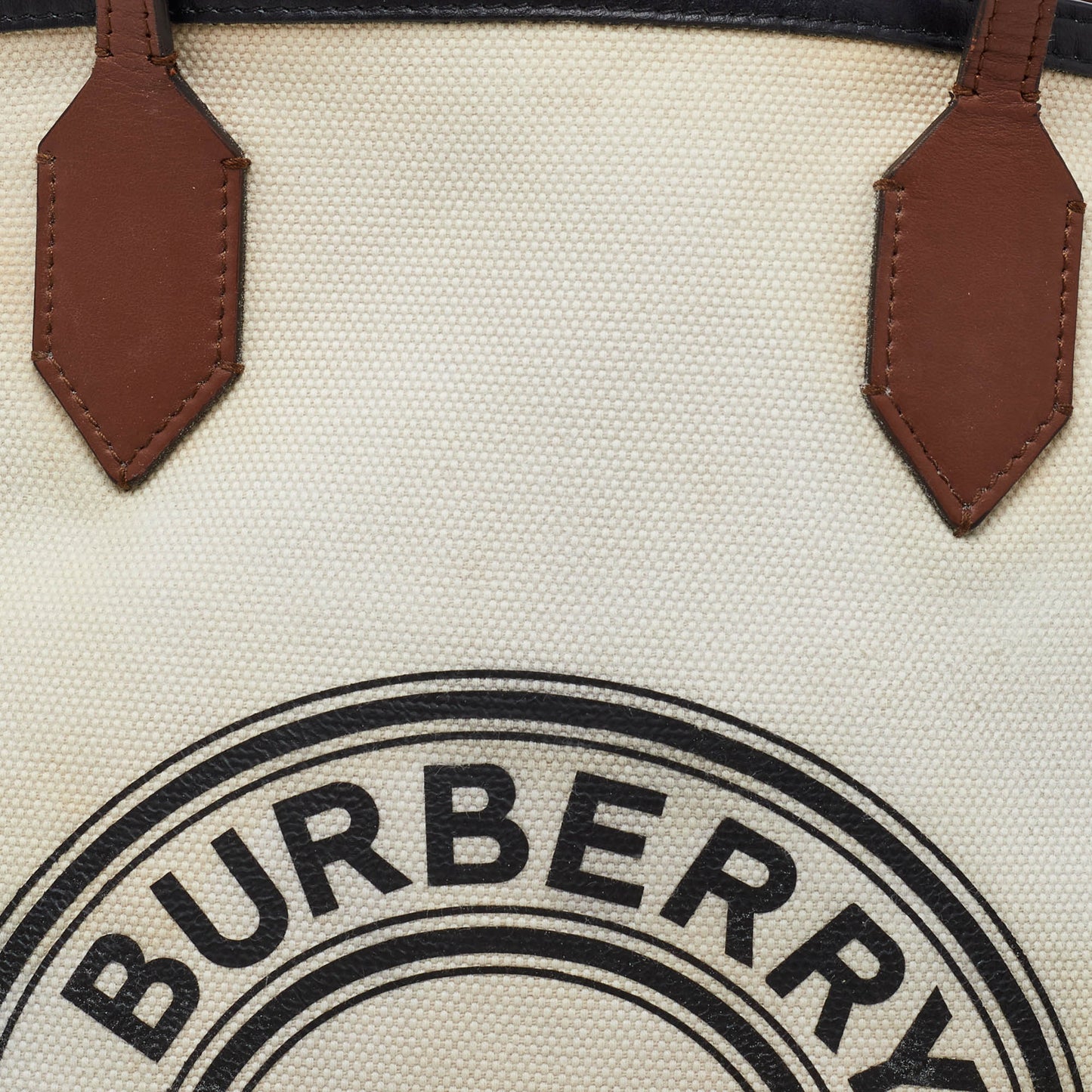 BURBERRY Tri Color Canvas and Leather Large Society Tote