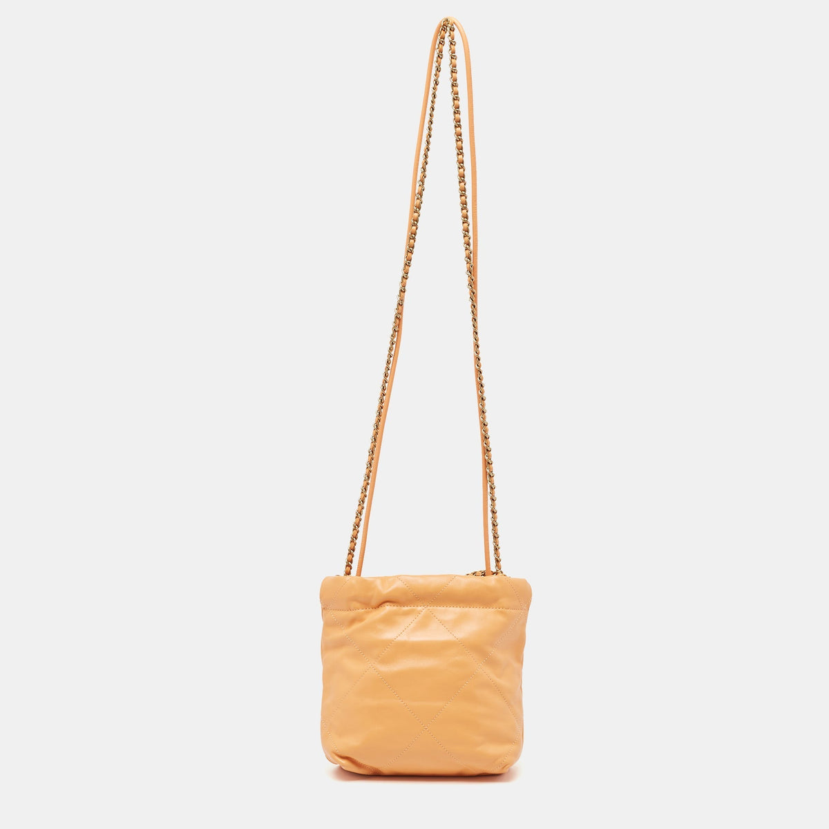 Top Quality Chanel Orange Quilted Leather Mini 22 Chain Bag