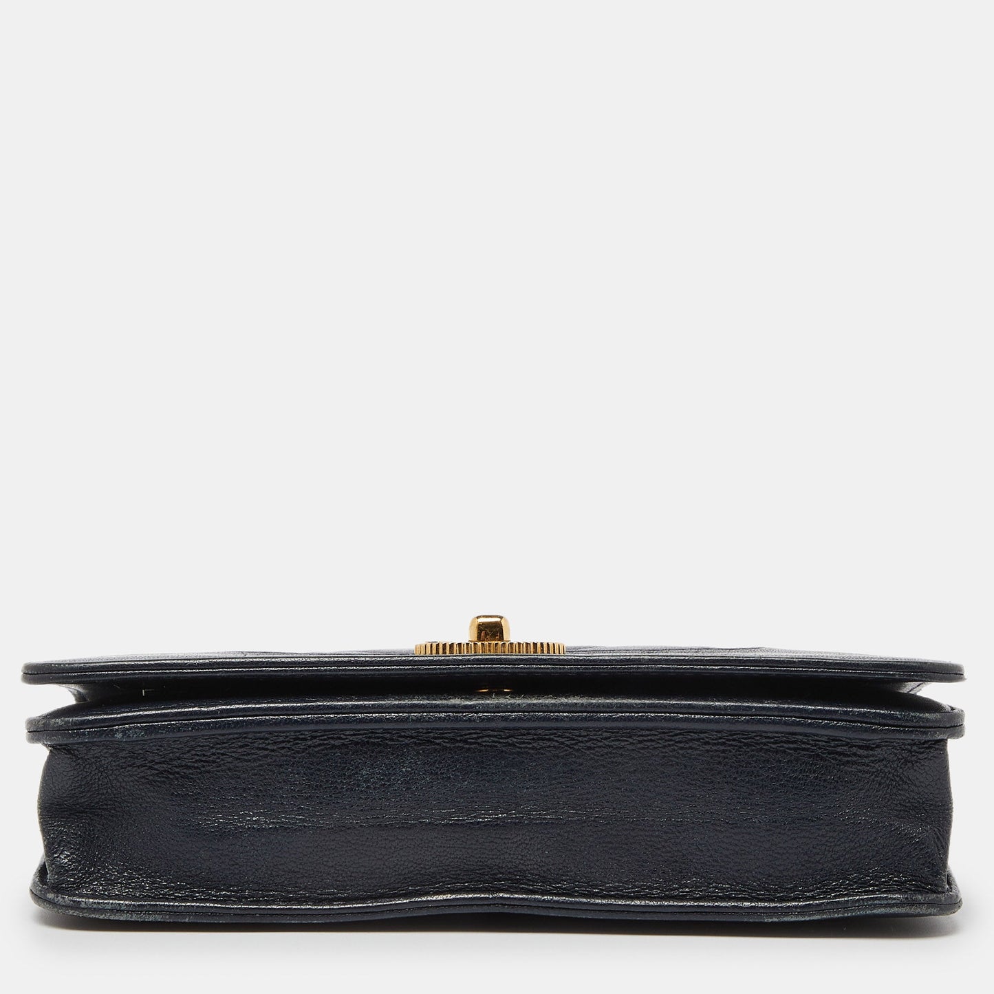 CHANEL Navy Blue Quilted Leather Mademoiselle Wallet on Chain
