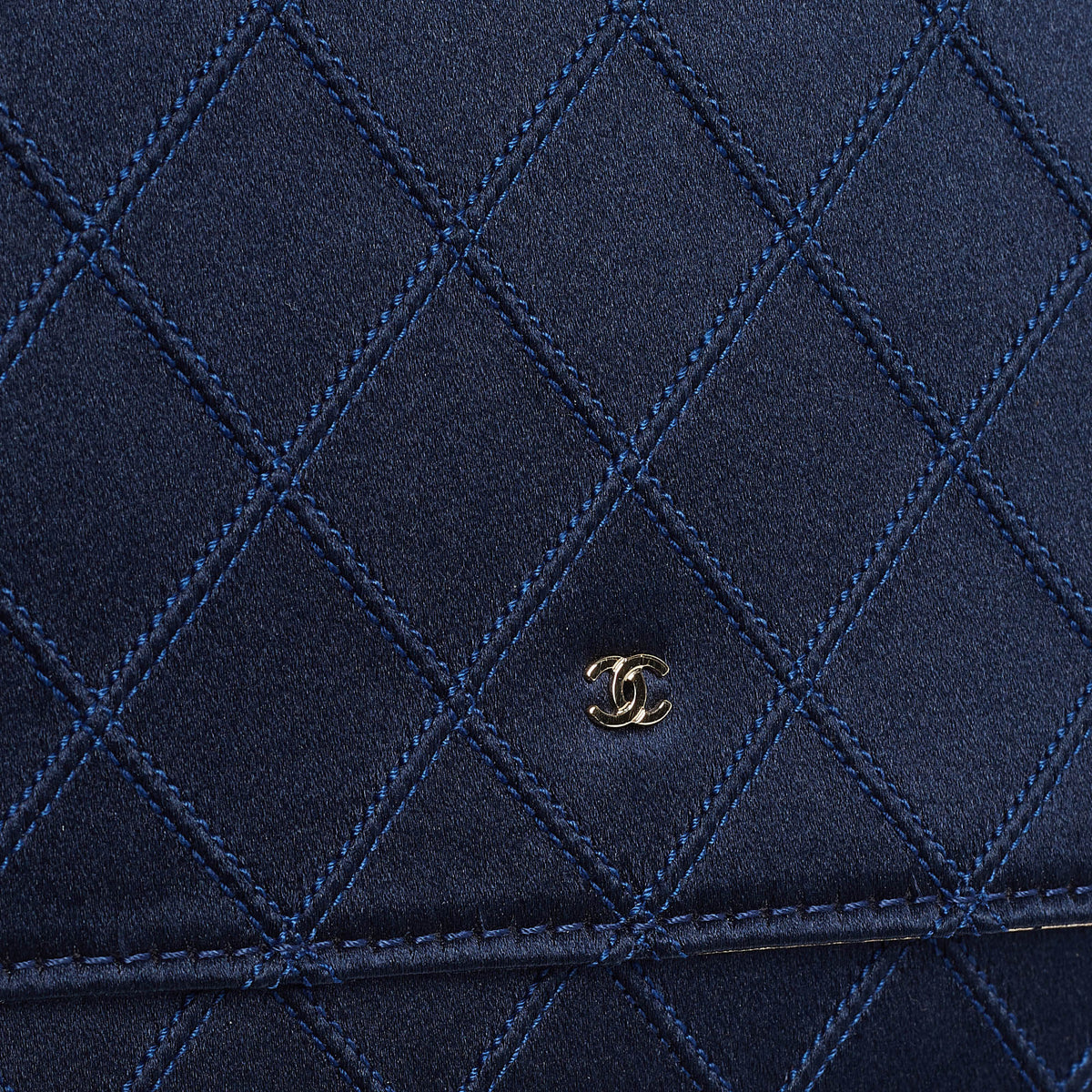 CHANEL Navy Blue Quilted Wild Stitch Classic WOC Bag