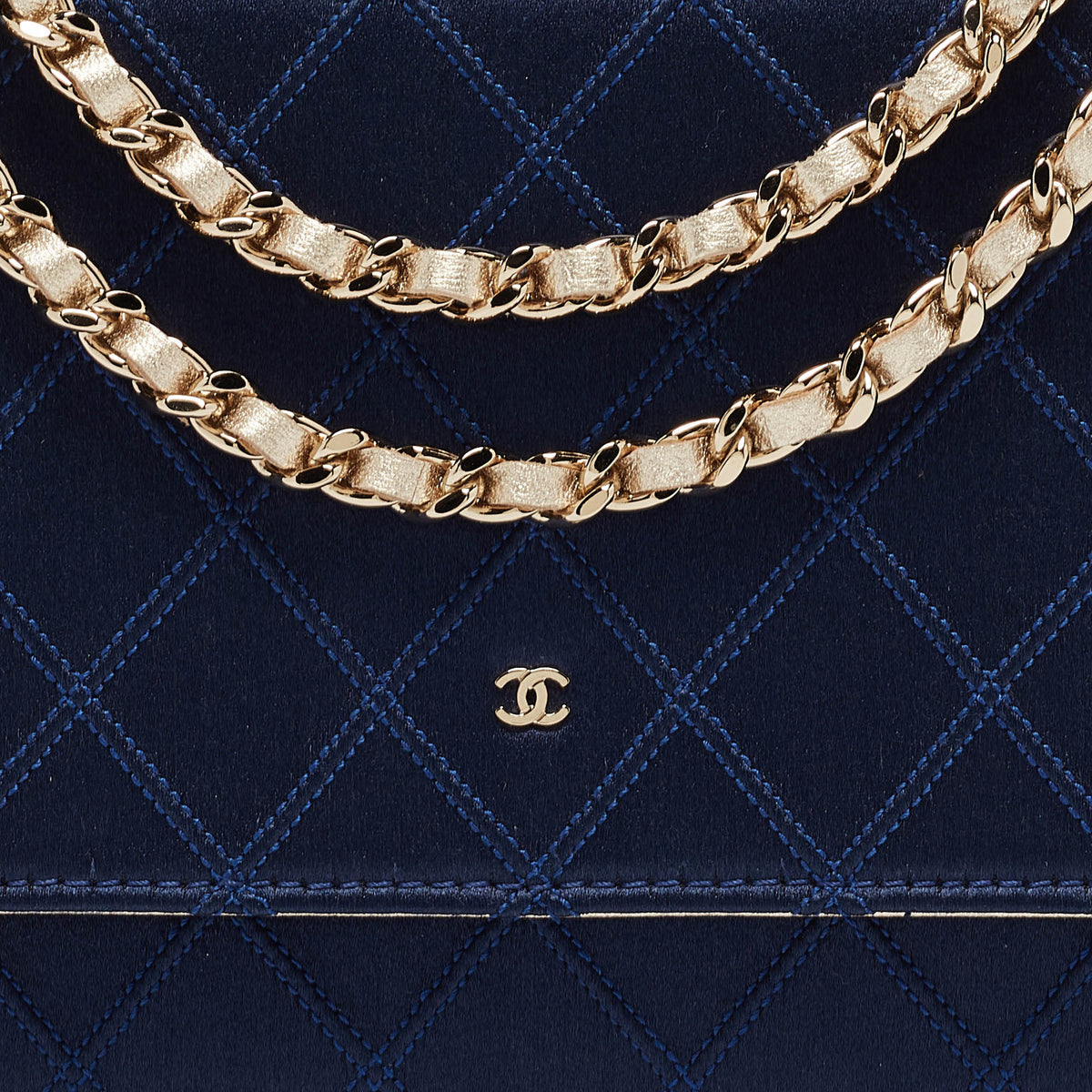 CHANEL Navy Blue Quilted Wild Stitch Classic WOC Bag