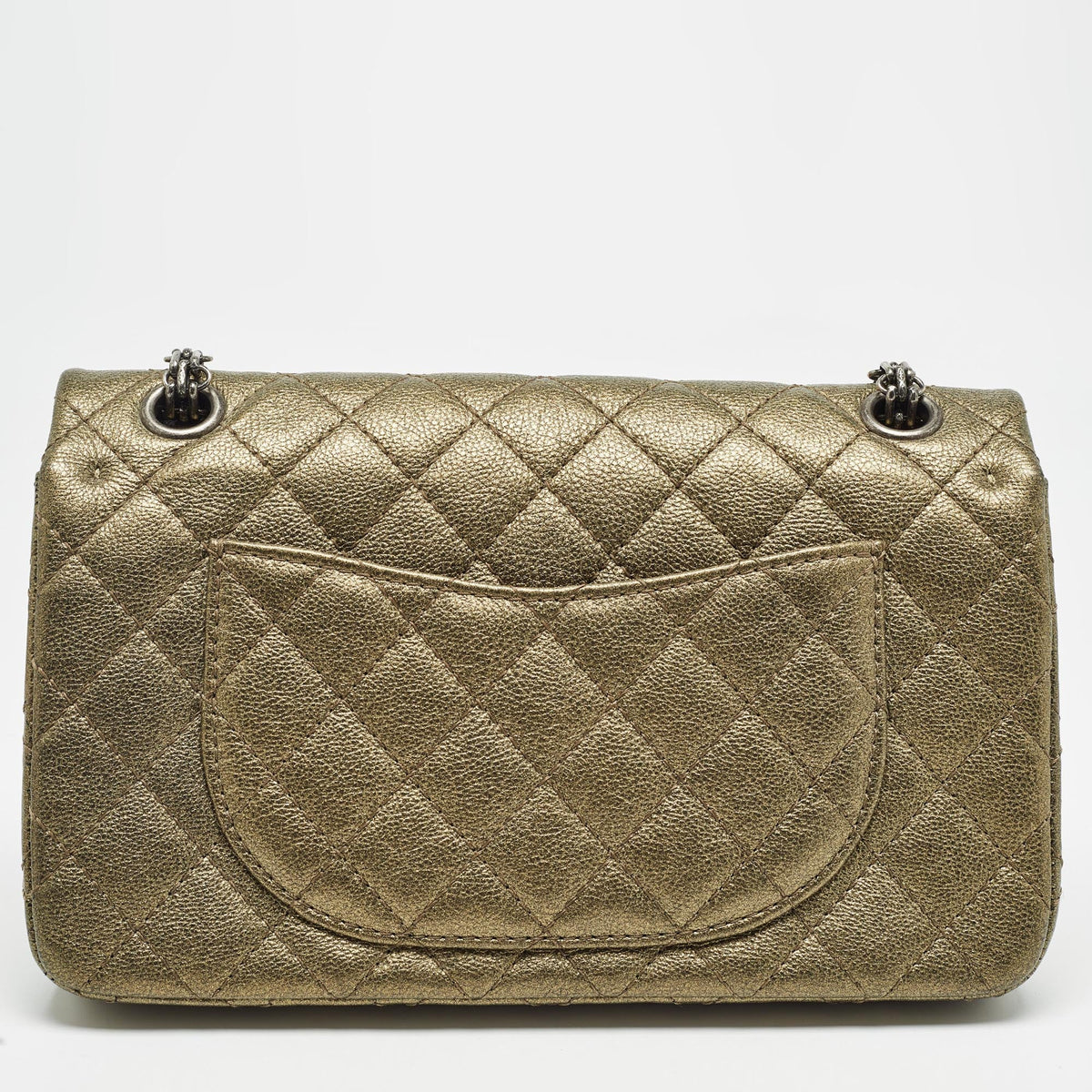 CHANEL Metallic Green Quilted Leather 2.55 Reissue 225 Flap Bag