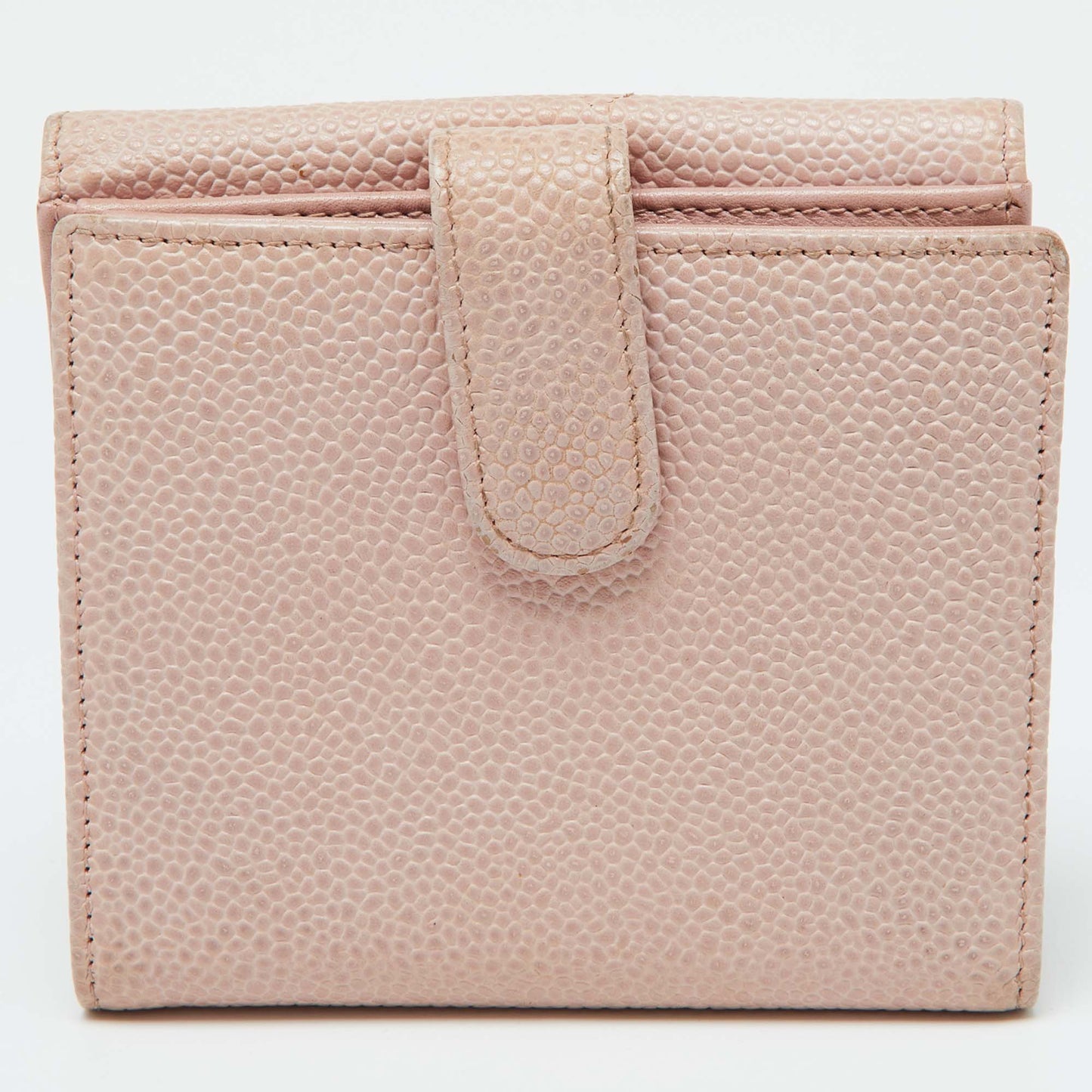 CHANEL Pink Caviar Leather CC Compact Wallet