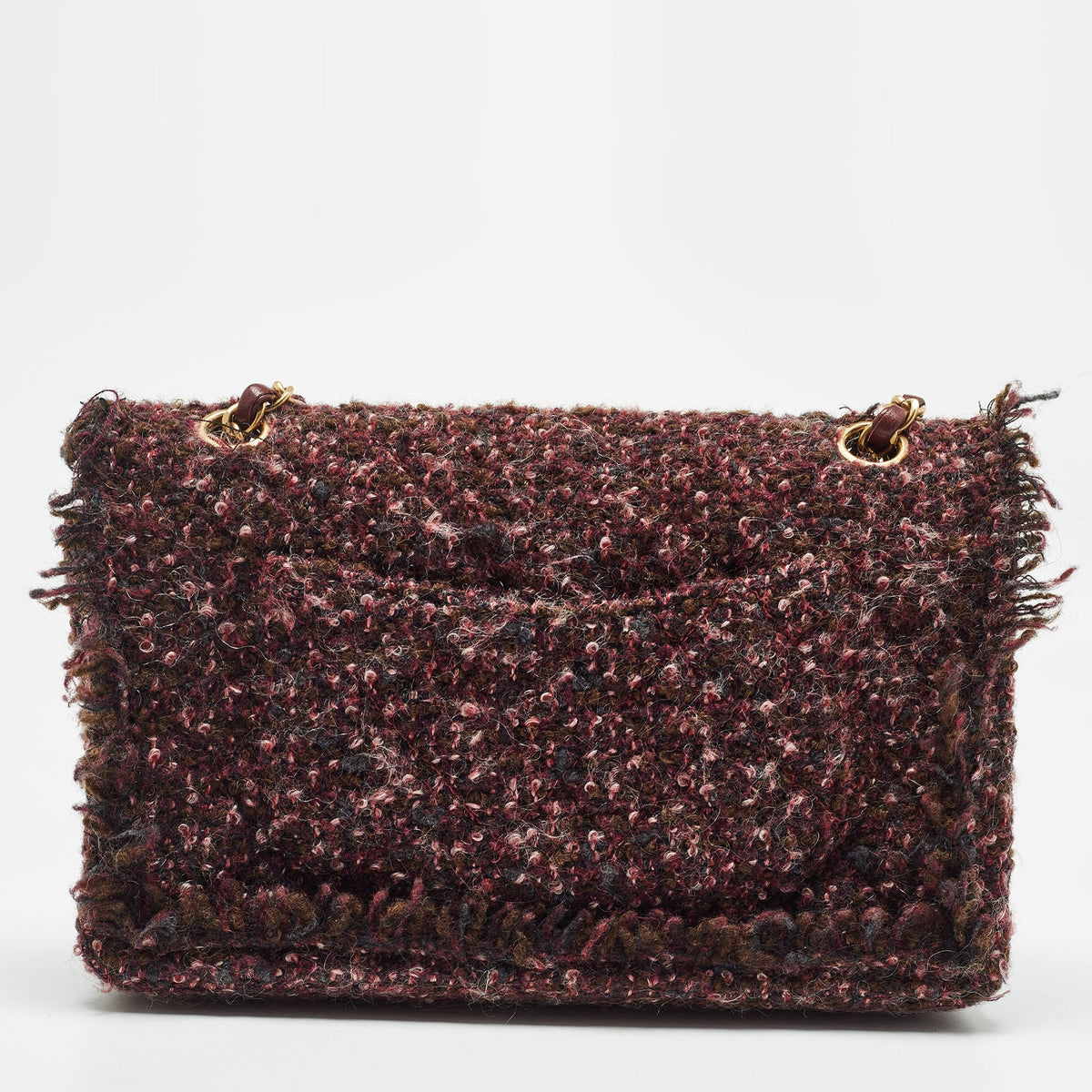 CHANEL Multicolor Tweed Medium Classic Double Flap Bag