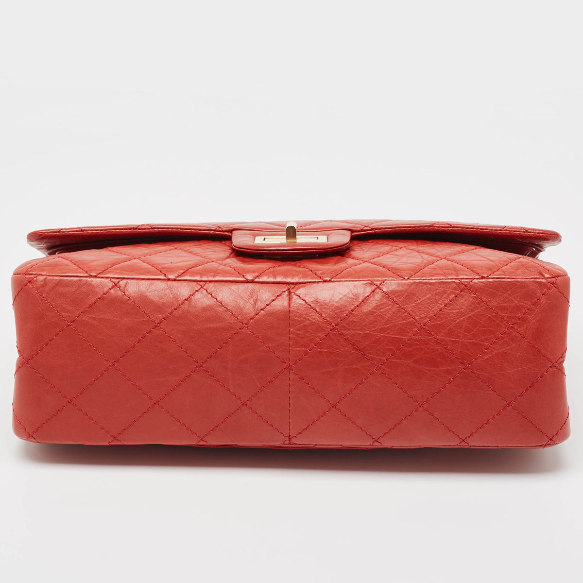 CHANEL Red Quilted Aged Leather Reissue 2.55 Classic 227 Flap Bag